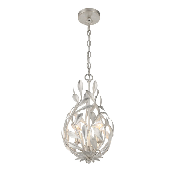 Crystorama - 565-SA - Three Light Chandelier - Broche - Antique Silver