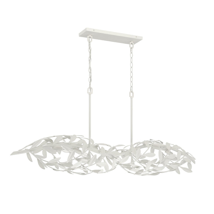 Crystorama - 567-MT - Six Light Linear Chandelier - Broche - Matte White