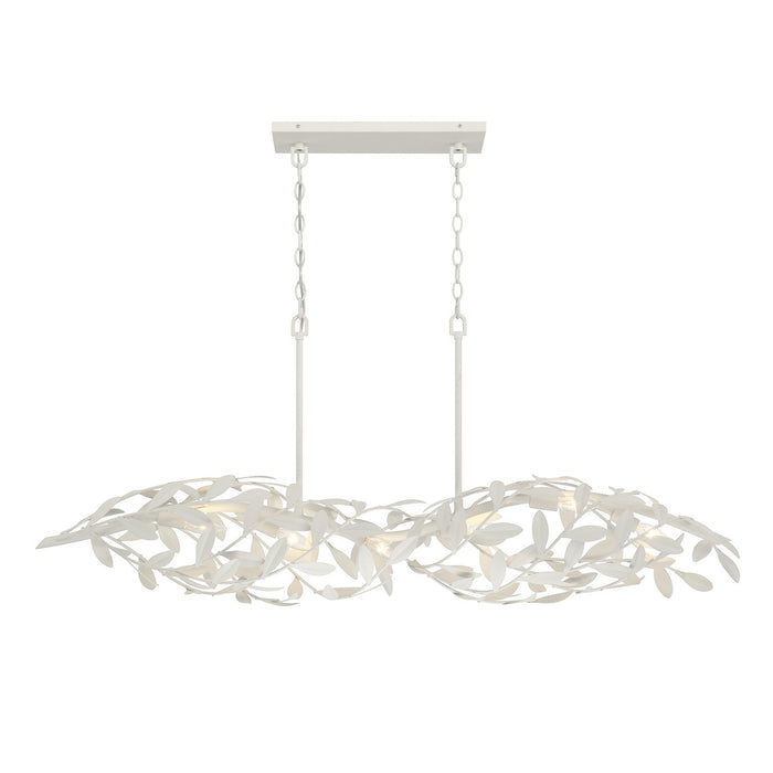 Crystorama - 567-MT - Six Light Linear Chandelier - Broche - Matte White
