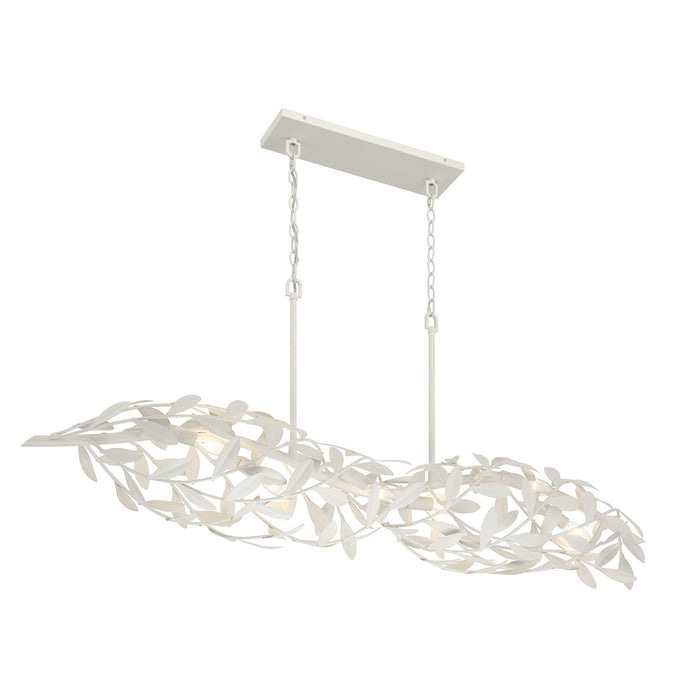 Crystorama - 567-MT - Six Light Linear Chandelier - Broche - Matte White