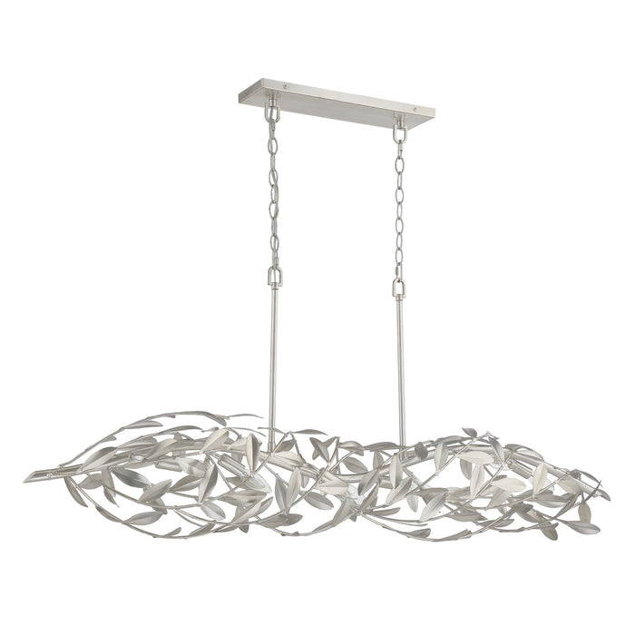 Crystorama - 567-SA - Six Light Linear Chandelier - Broche - Antique Silver