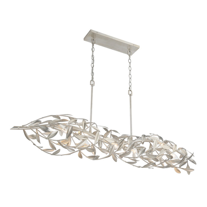 Crystorama - 567-SA - Six Light Linear Chandelier - Broche - Antique Silver