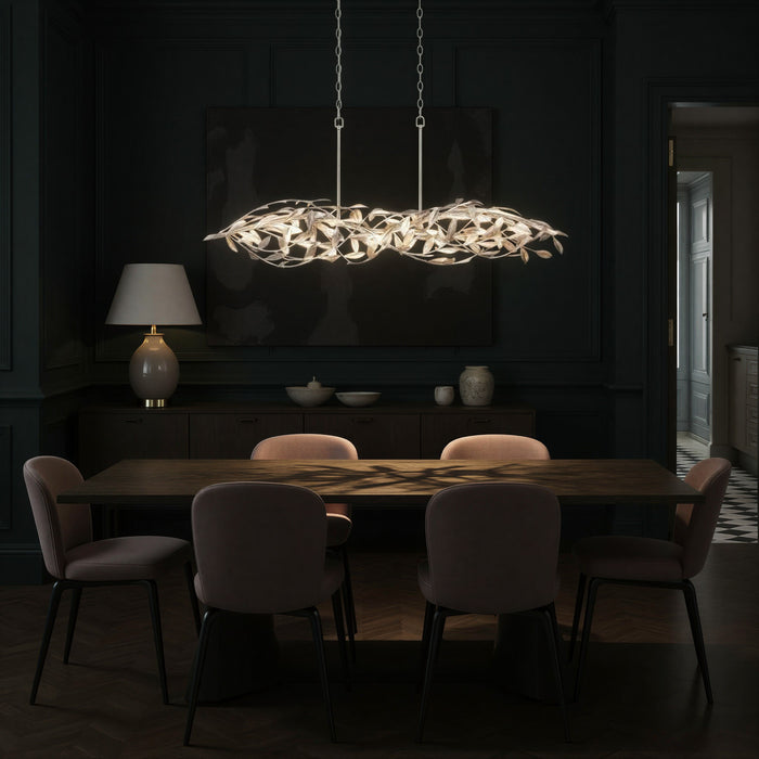 Crystorama - 567-SA - Six Light Linear Chandelier - Broche - Antique Silver