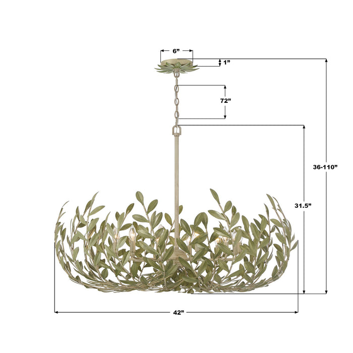 Crystorama - 569-CT - 12 Light Chandelier - Broche - Champagne Green Tea