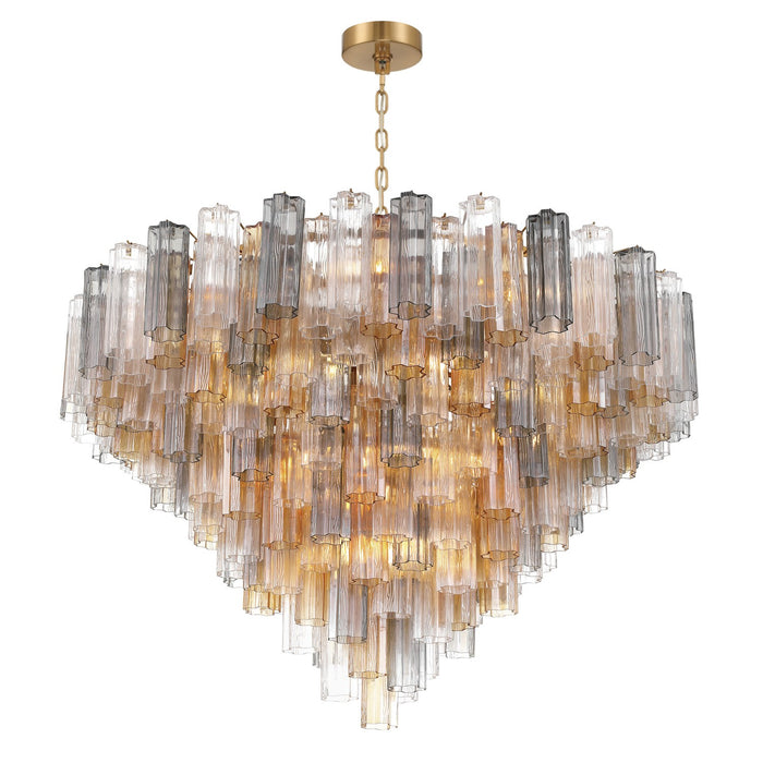 Crystorama - ADD-327-AG-AU - 28 Light Chandelier - Addis - Aged Brass