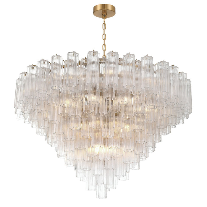 Crystorama - ADD-327-AG-CL - 28 Light Chandelier - Addis - Aged Brass