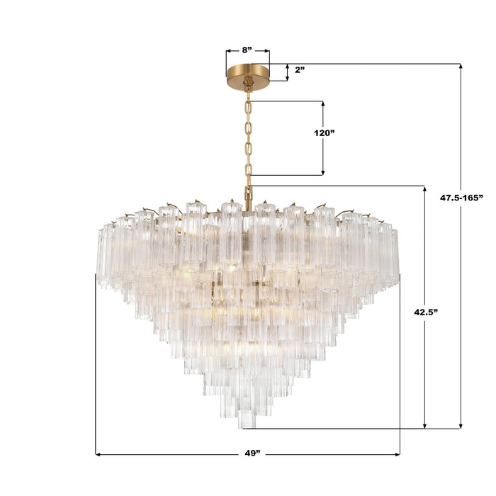 Crystorama - ADD-327-AG-CL - 28 Light Chandelier - Addis - Aged Brass