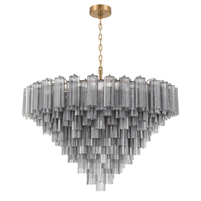 Crystorama - ADD-327-AG-SM - 28 Light Chandelier - Addis - Aged Brass