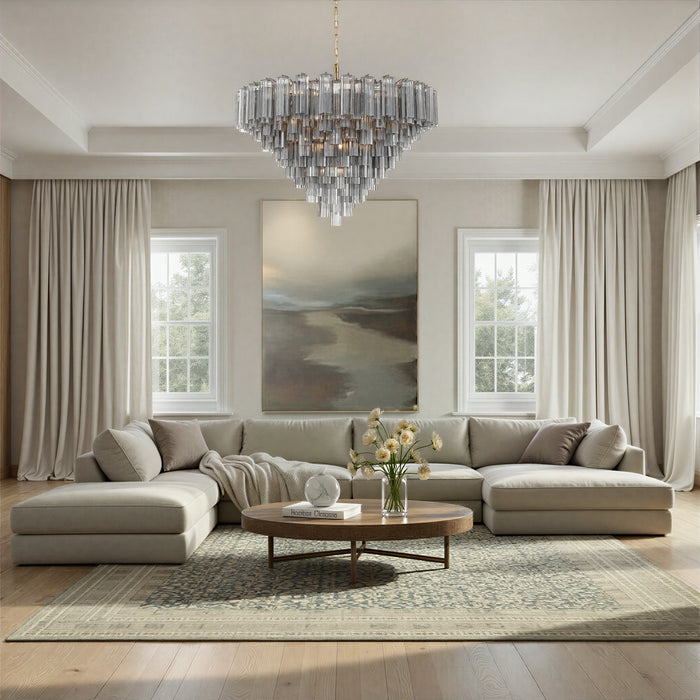 Crystorama - ADD-327-AG-SM - 28 Light Chandelier - Addis - Aged Brass