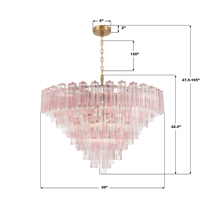Crystorama - ADD-327-AG-SP - 28 Light Chandelier - Addis - Aged Brass