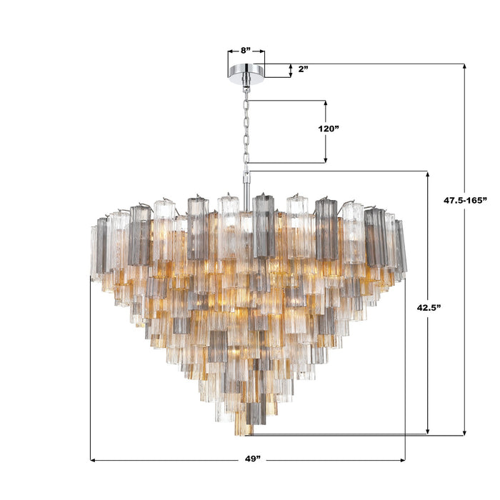 Crystorama - ADD-327-CH-AU - 28 Light Chandelier - Addis - Polished Chrome