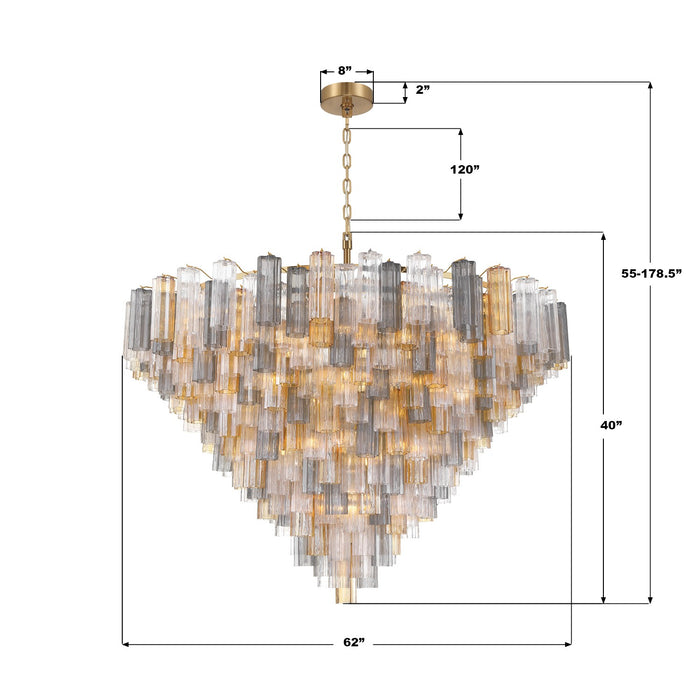 Crystorama - ADD-329-AG-AU - 40 Light Chandelier - Addis - Aged Brass