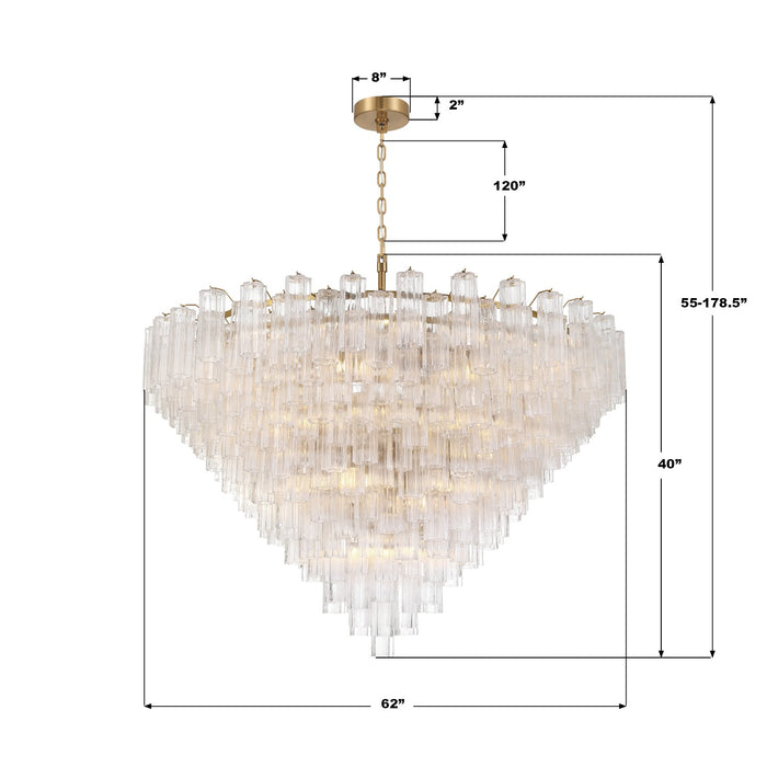 Crystorama - ADD-329-AG-CL - 40 Light Chandelier - Addis - Aged Brass