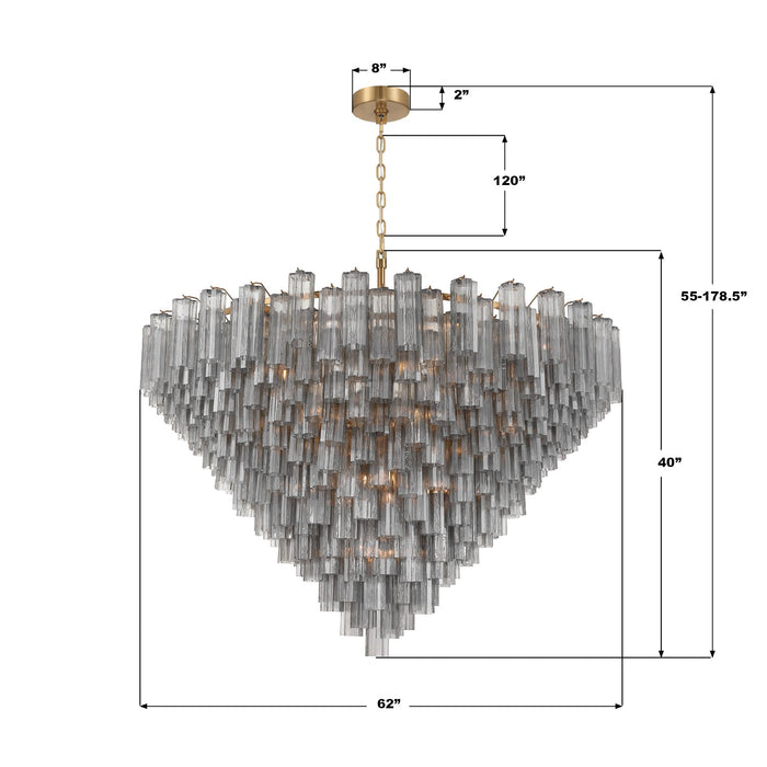 Crystorama - ADD-329-AG-SM - 40 Light Chandelier - Addis - Aged Brass