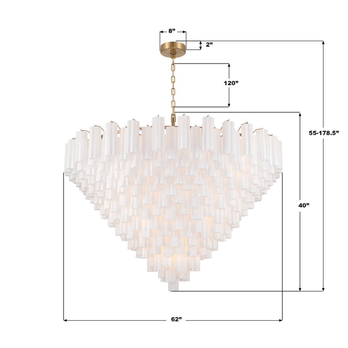 Crystorama - ADD-329-AG-WH - 40 Light Chandelier - Addis - Aged Brass