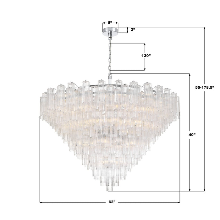 Crystorama - ADD-329-CH-CL - 40 Light Chandelier - Addis - Polished Chrome