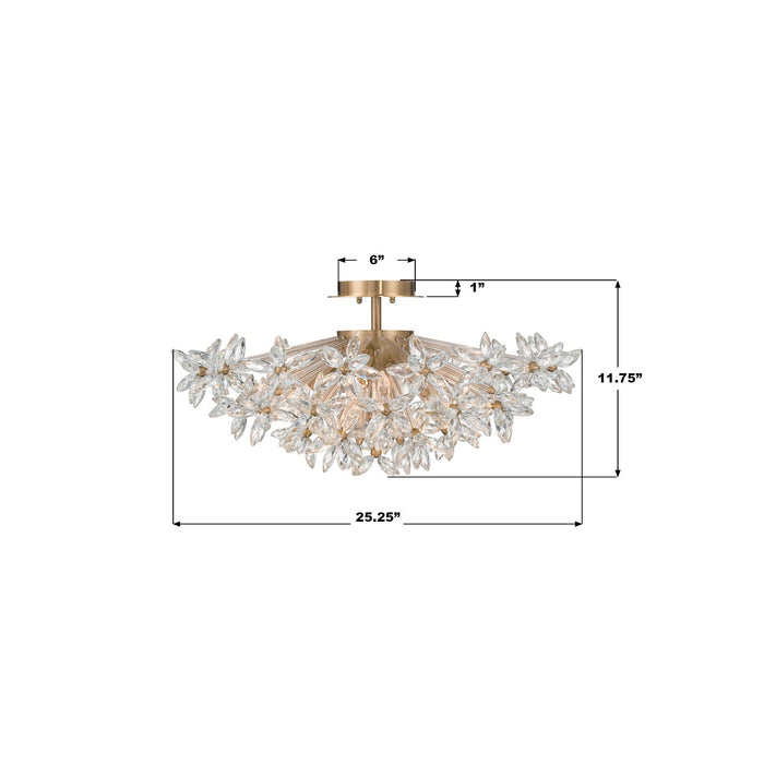 Crystorama - ADL-500-AG-CL - Four Light Semi Flush Mount - Adley - Aged Brass