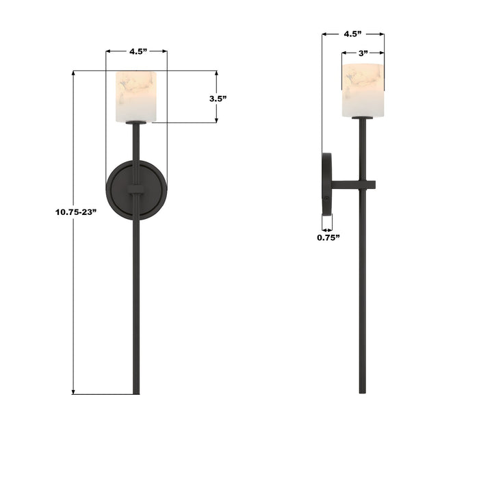 Crystorama - ARA-10261-MK-ST - LED Wall Sconce - Aragon - Matte Black