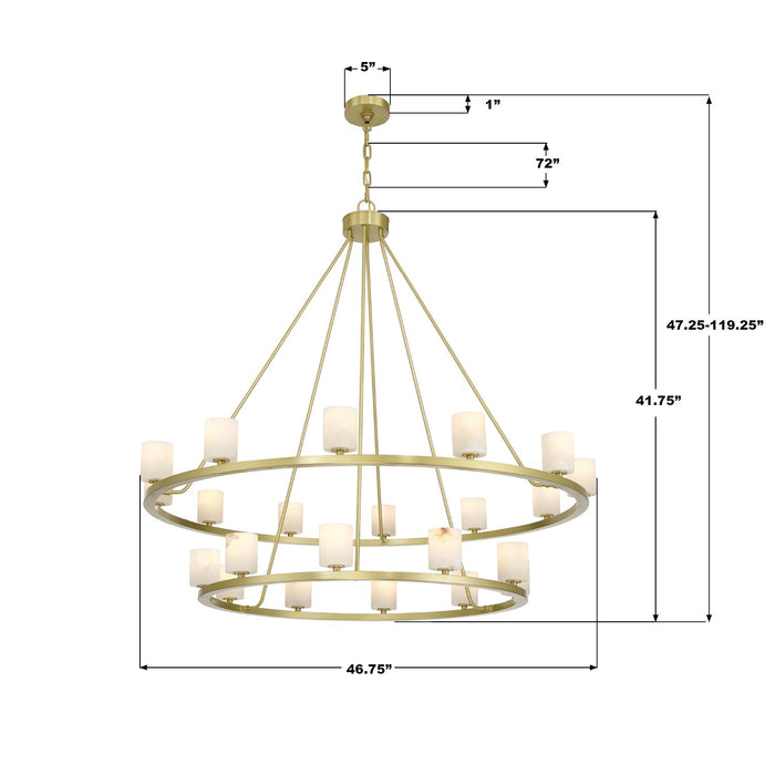 Crystorama - ARA-10268-SB-ST - LED Chandelier - Aragon - Soft Brass