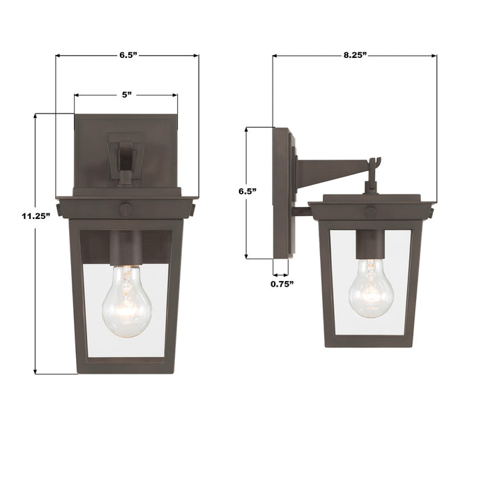 Crystorama - BEL-A8061-TZ - One Light Outdoor Wall Sconce - Belmont - Twilight Bronze