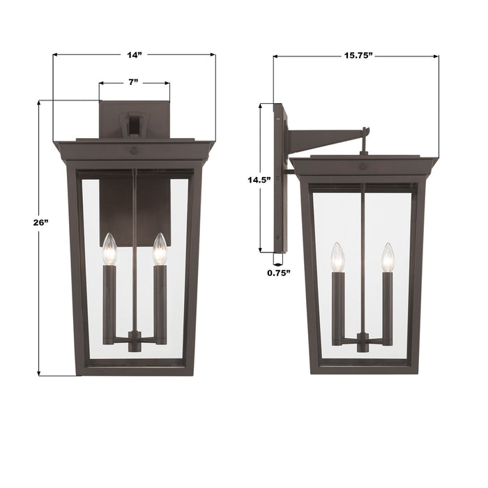 Crystorama - BEL-A8064-TZ - Four Light Outdoor Wall Sconce - Belmont - Twilight Bronze