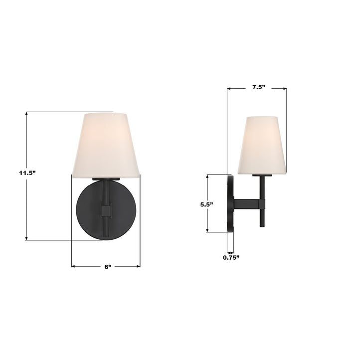 Crystorama - COL-201-BK - One Light Wall Sconce - Colton - Black