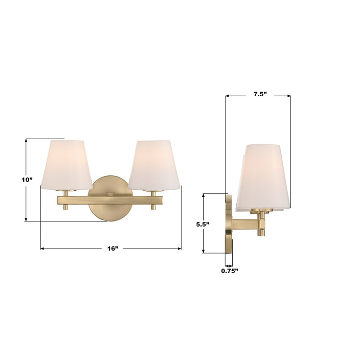 Crystorama - COL-202-VG - Two Light Wall Sconce - Colton - Vibrant Gold