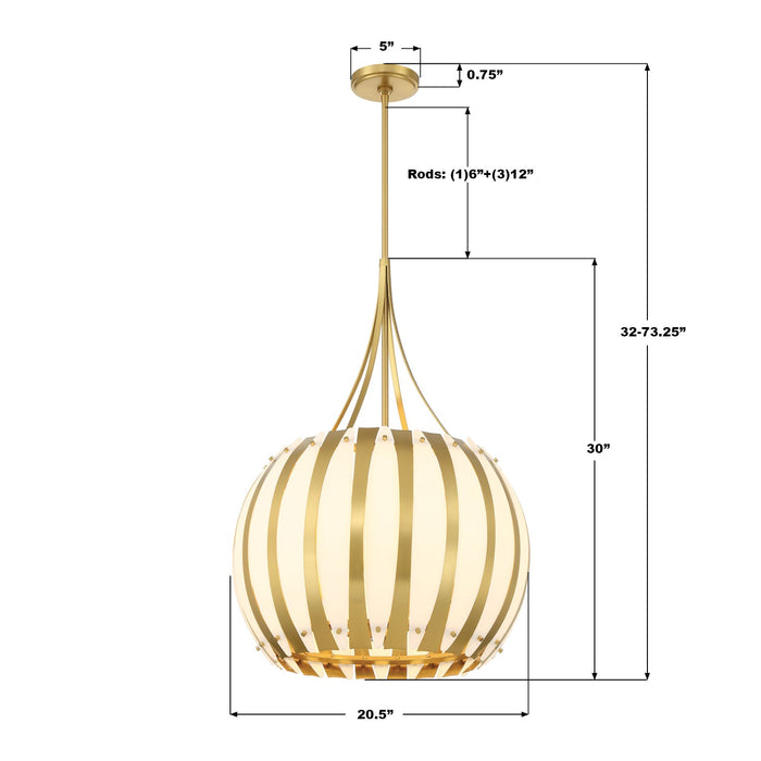 Crystorama - DRA-8003-LG - Five Light Chandelier - Daria - Luxe Gold
