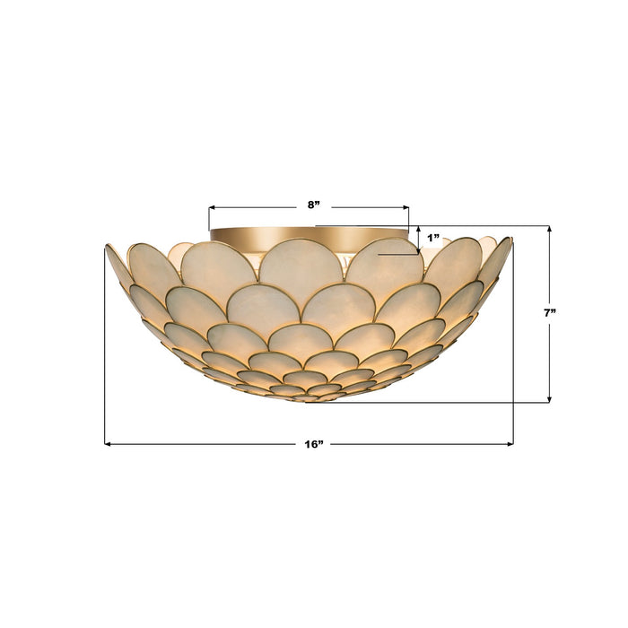 Crystorama - DRB-7000-SG - Three Light Semi Flush Mount - Darby - Soft Gold