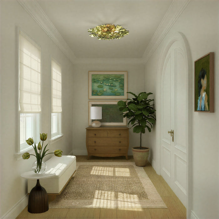 Crystorama - ESM-4000-AG-GR - Six Light Semi Flush Mount - Esme - Aged Brass