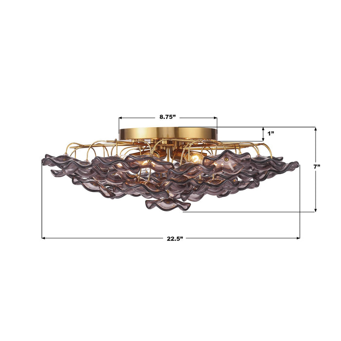 Crystorama - ESM-4000-AG-SM - Six Light Semi Flush Mount - Esme - Aged Brass
