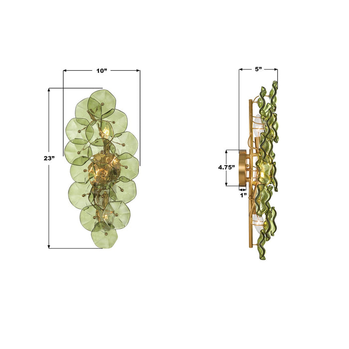 Crystorama - ESM-4001-AG-GR - Four Light Wall Sconce - Esme - Aged Brass