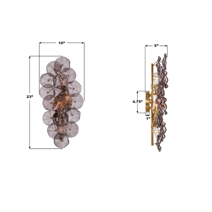 Crystorama - ESM-4001-AG-SM - Four Light Wall Sconce - Esme - Aged Brass