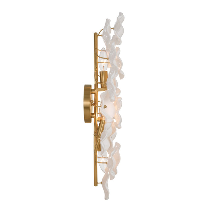 Crystorama - ESM-4001-AG-WH - Four Light Wall Sconce - Esme - Aged Brass