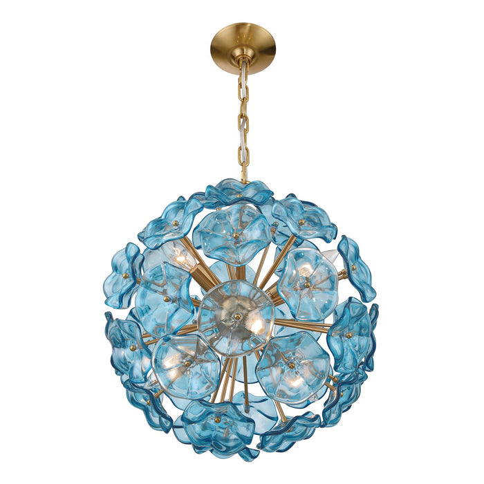 Crystorama - ESM-4005-AG-BL - Six Light Chandelier - Esme - Aged Brass