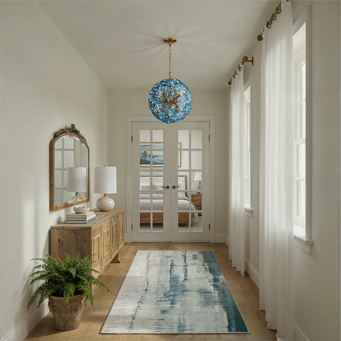 Crystorama - ESM-4005-AG-BL - Six Light Chandelier - Esme - Aged Brass