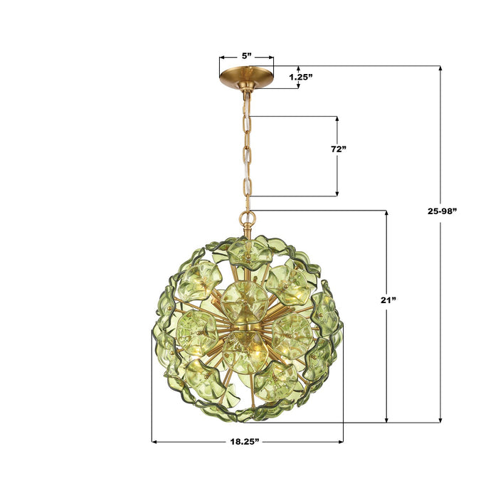 Crystorama - ESM-4005-AG-GR - Six Light Chandelier - Esme - Aged Brass