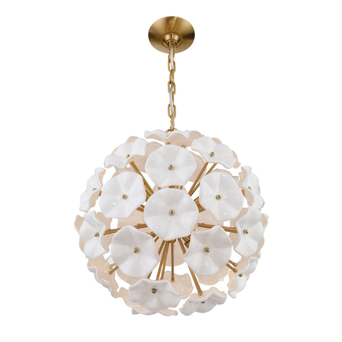 Crystorama - ESM-4005-AG-WH - Six Light Chandelier - Esme - Aged Brass