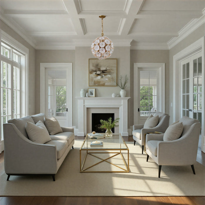 Crystorama - ESM-4005-AG-WH - Six Light Chandelier - Esme - Aged Brass