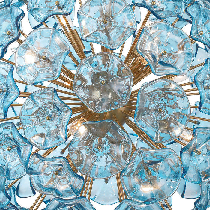 Crystorama - ESM-4009-AG-BL - 12 Light Chandelier - Esme - Aged Brass