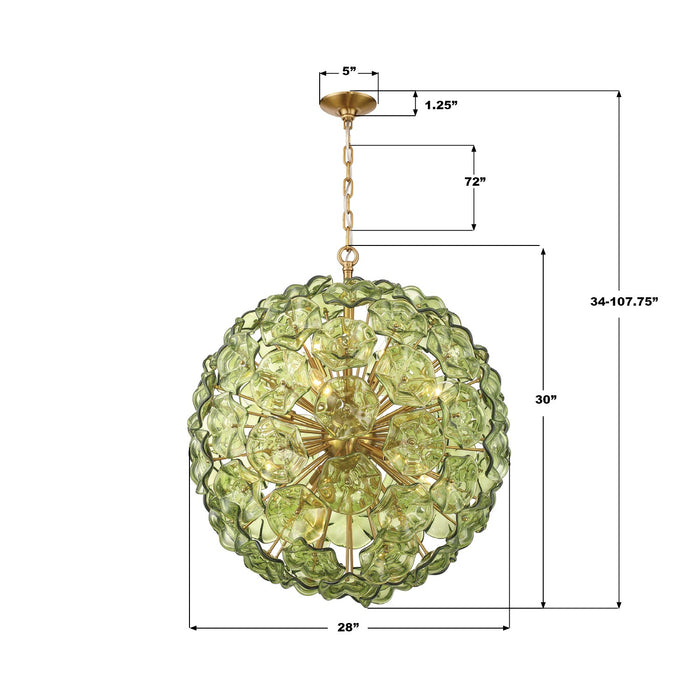 Crystorama - ESM-4009-AG-GR - 12 Light Chandelier - Esme - Aged Brass