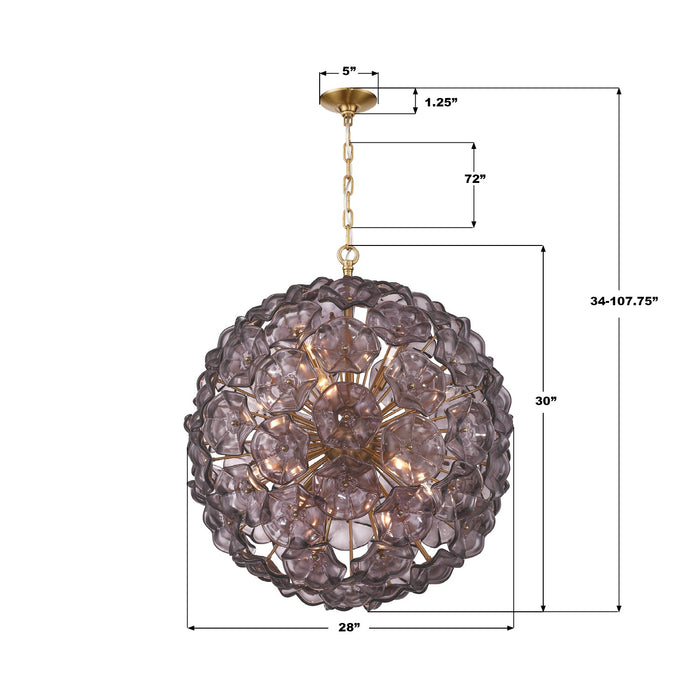 Crystorama - ESM-4009-AG-SM - 12 Light Chandelier - Esme - Aged Brass