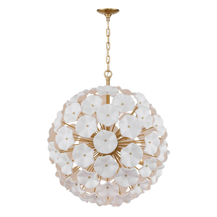 Crystorama - ESM-4009-AG-WH - 12 Light Chandelier - Esme - Aged Brass