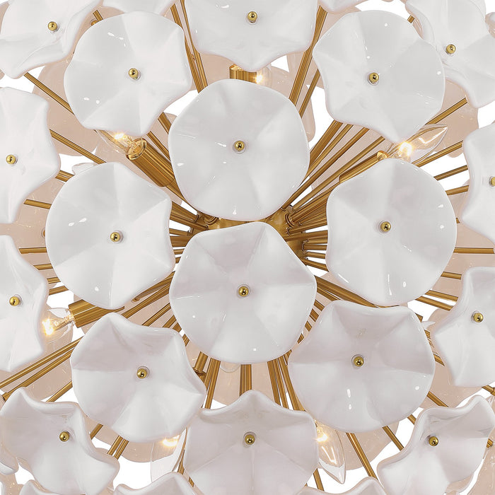 Crystorama - ESM-4009-AG-WH - 12 Light Chandelier - Esme - Aged Brass