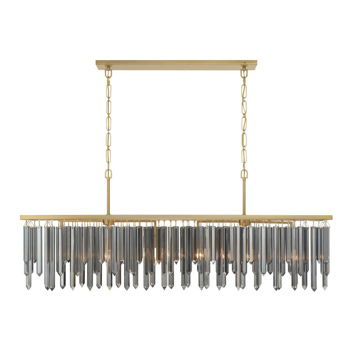 Crystorama - GEM-7007-MG-SS - Six Light Linear Chandelier - Gemma - Modern Gold