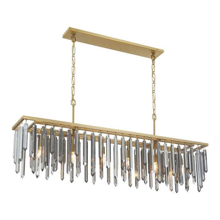 Crystorama - GEM-7007-MG-SS - Six Light Linear Chandelier - Gemma - Modern Gold
