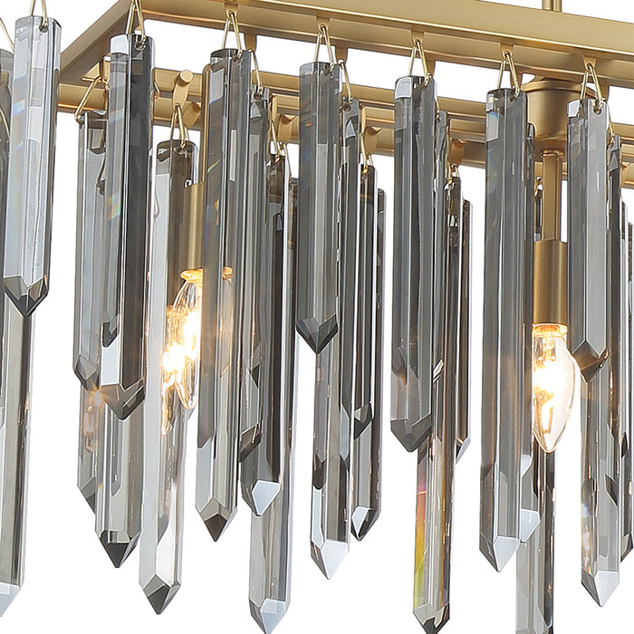 Crystorama - GEM-7007-MG-SS - Six Light Linear Chandelier - Gemma - Modern Gold