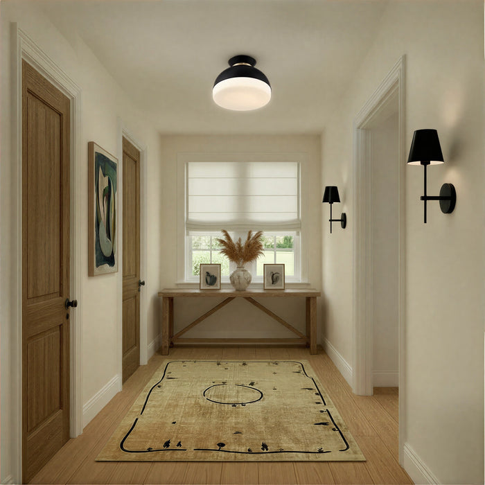 Crystorama - GID-4003-MK-VG - Two Light Flush Mount - Gidget - Matte Black + Vibrant Gold