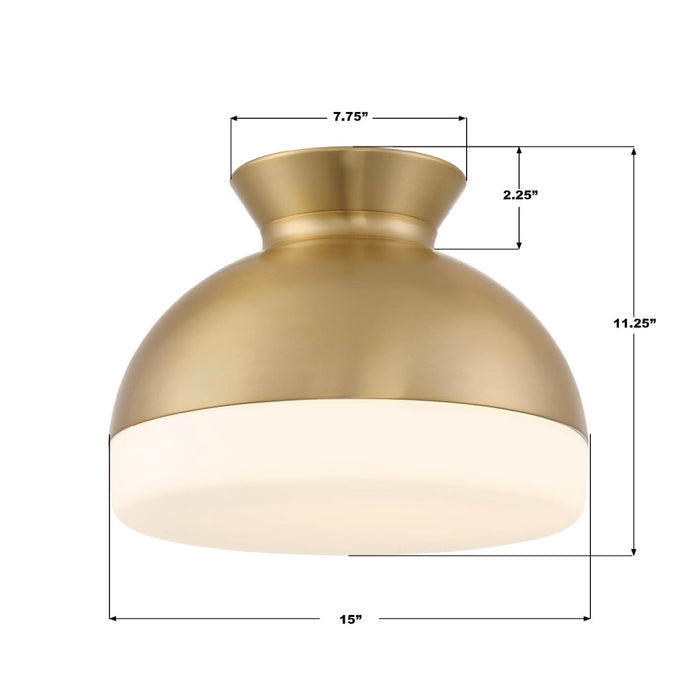 Crystorama - GID-4003-VG - Two Light Flush Mount - Gidget - Vibrant Gold