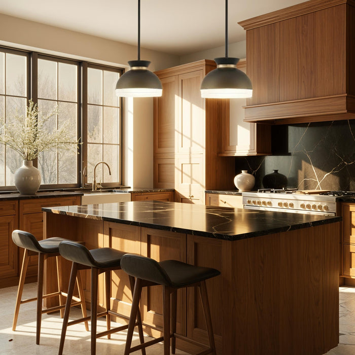 Crystorama - GID-4015-MK-VG - Two Light Pendant - Gidget - Matte Black + Vibrant Gold